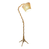 Lampadaire vintage en rotin
