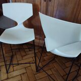 Set of 2 very comfortable designer bar stools / high chairs - tonon brand