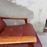 Rotating armchair in vintage skaî 1970