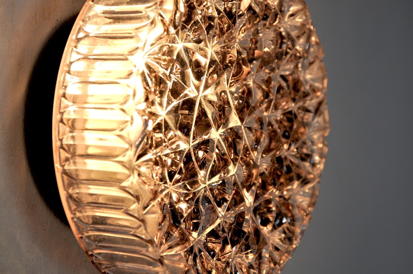 Pair of wall lights, cut glass, Spain, 1970