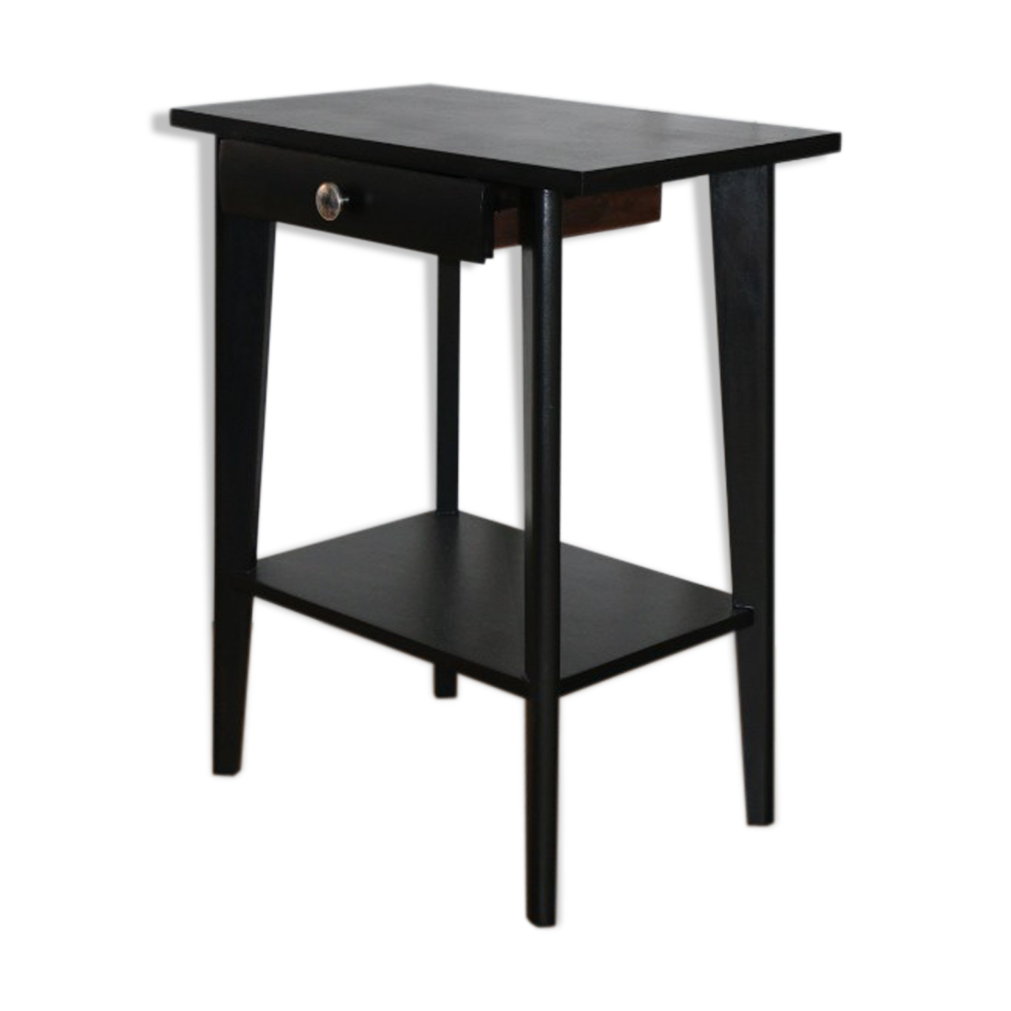 60s black drawer bedside