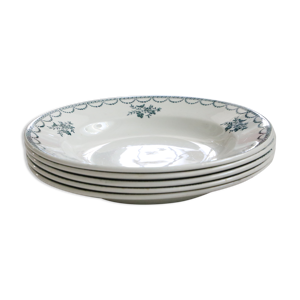 4 assiette creuses, terre de fer,
