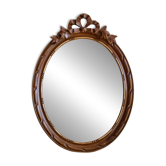 Miroir ovale en bois sculpté à la main noeud gustavien