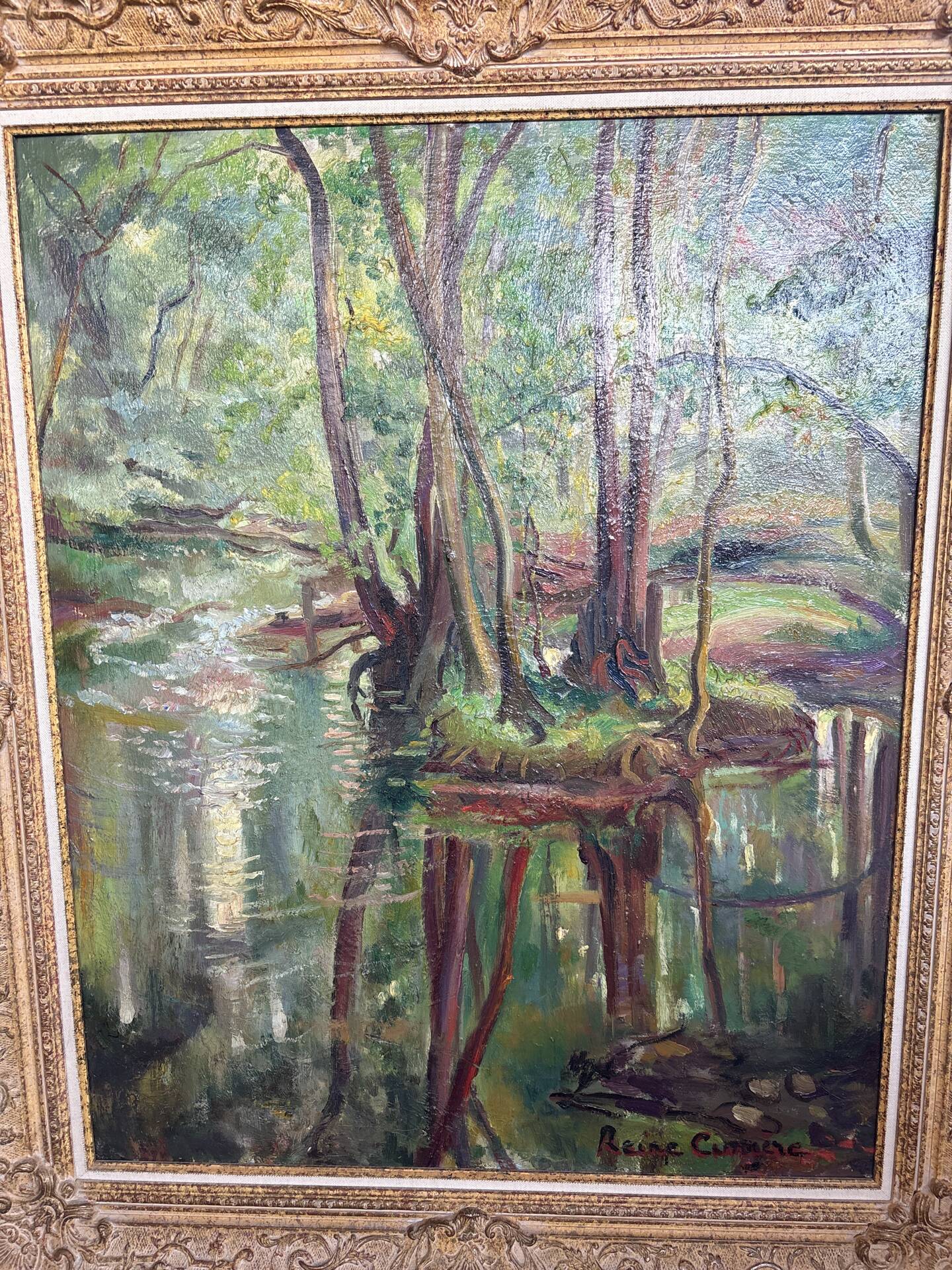 Large oil on canvas signed Reine Cimière - Salon de Paris 1964