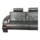 Black Leather Ake Fribytter “Kroken” Two-Seater Sofa for Nelo Möbel. Sweden