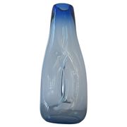Beautiful Vintage Murano Modern Vase, Blue and Clear Glass, 1970's