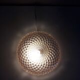 Ceiling light / Wall light - iridescent molded glass with diamond tips - 1970