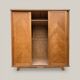 Armoire parisienne penderie porte coulissante chêne brut massif 1960