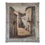Tableau représentant village de campagne