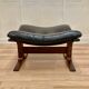 Leather ottoman "Scandinavian design" 1960.