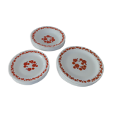 18 plates lotus arcopal vintage orange flowers