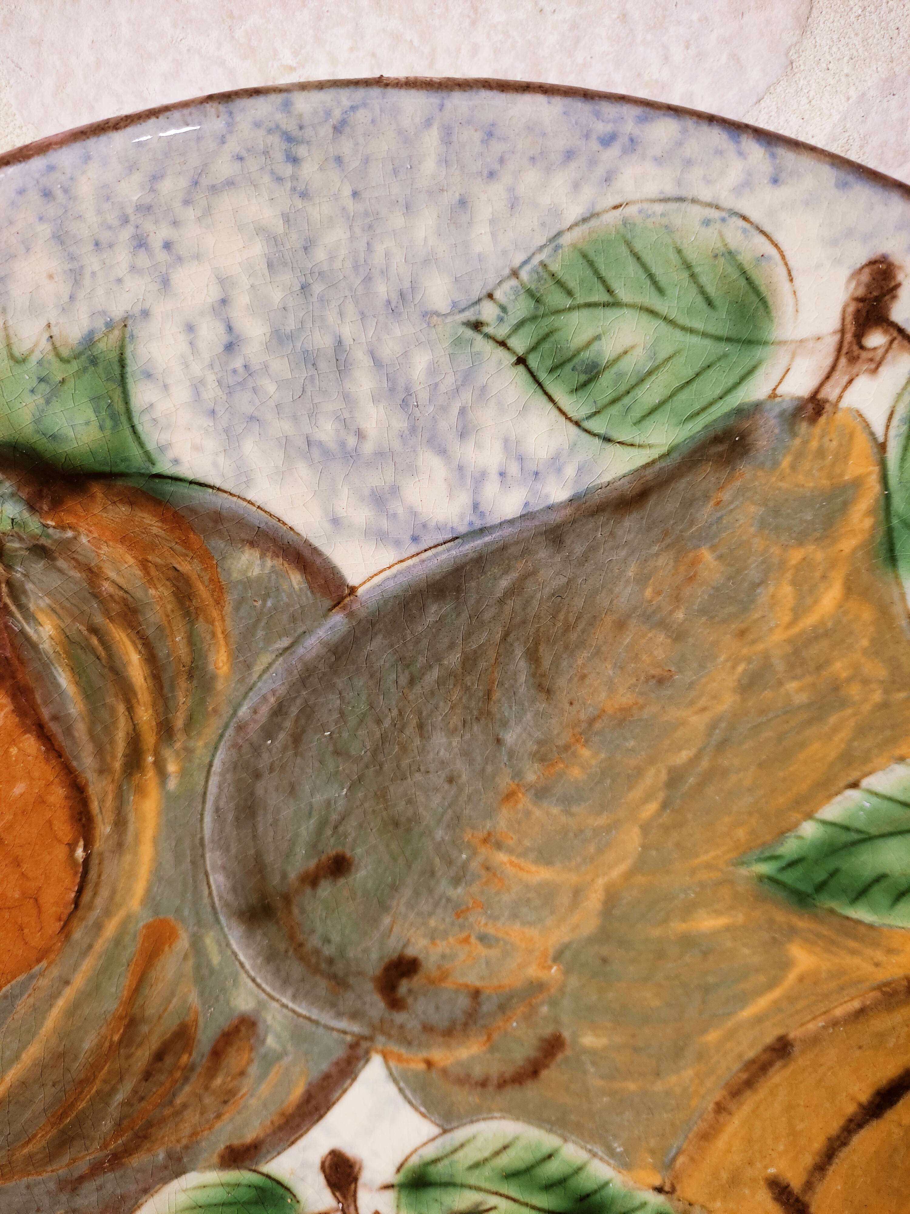 Glazed terracotta wall plate by Puidgemont