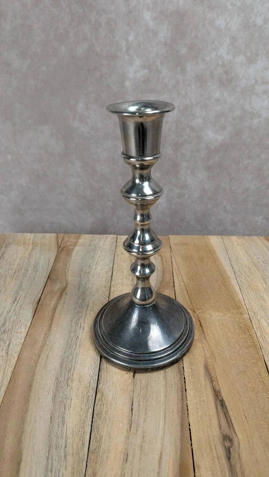 Silver-plated candlestick – vintage classic style