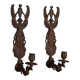 Pair of Empire period bronze sconces decorated with a winged woman