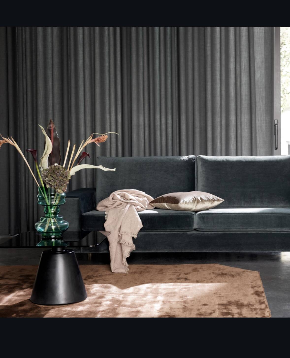 Canapé Boconcept vert velvet 2,5 places