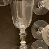 6 old blown foot glasses in Baccarat glass