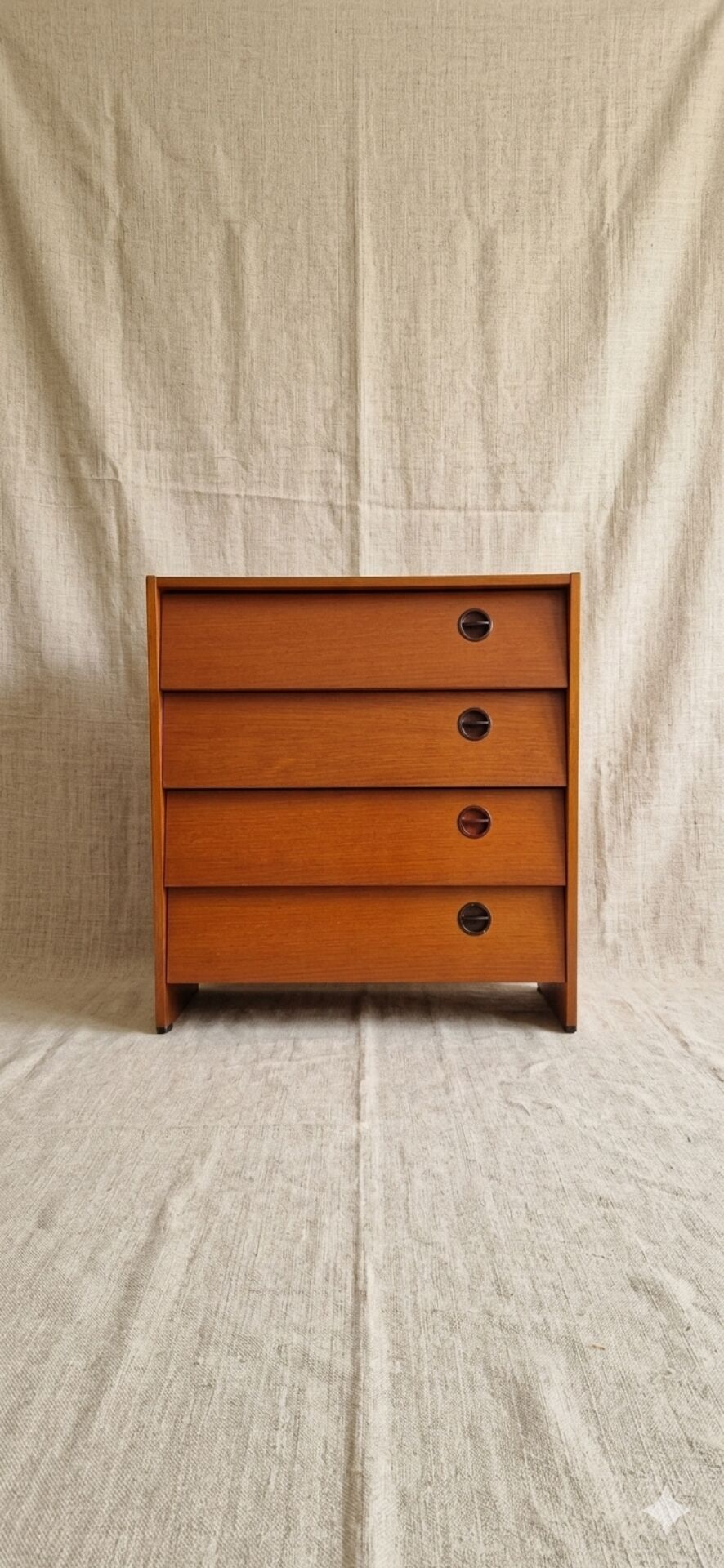 Commode rangement chaussures petit meuble à clapet vintage placage boi