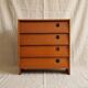 Commode rangement chaussures petit meuble à clapet vintage placage boi