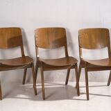 Vintage Thonet Dining Chairs (c.1950). Set of 6 pieces