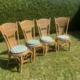Very beautiful set of 4 antique rattan chairs. Luxury model, perfect condition.