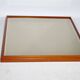 Miroir mural vintage XL en bois de cerisier à bords biseautés, années 1970