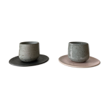 Duo of grey ceramic cups