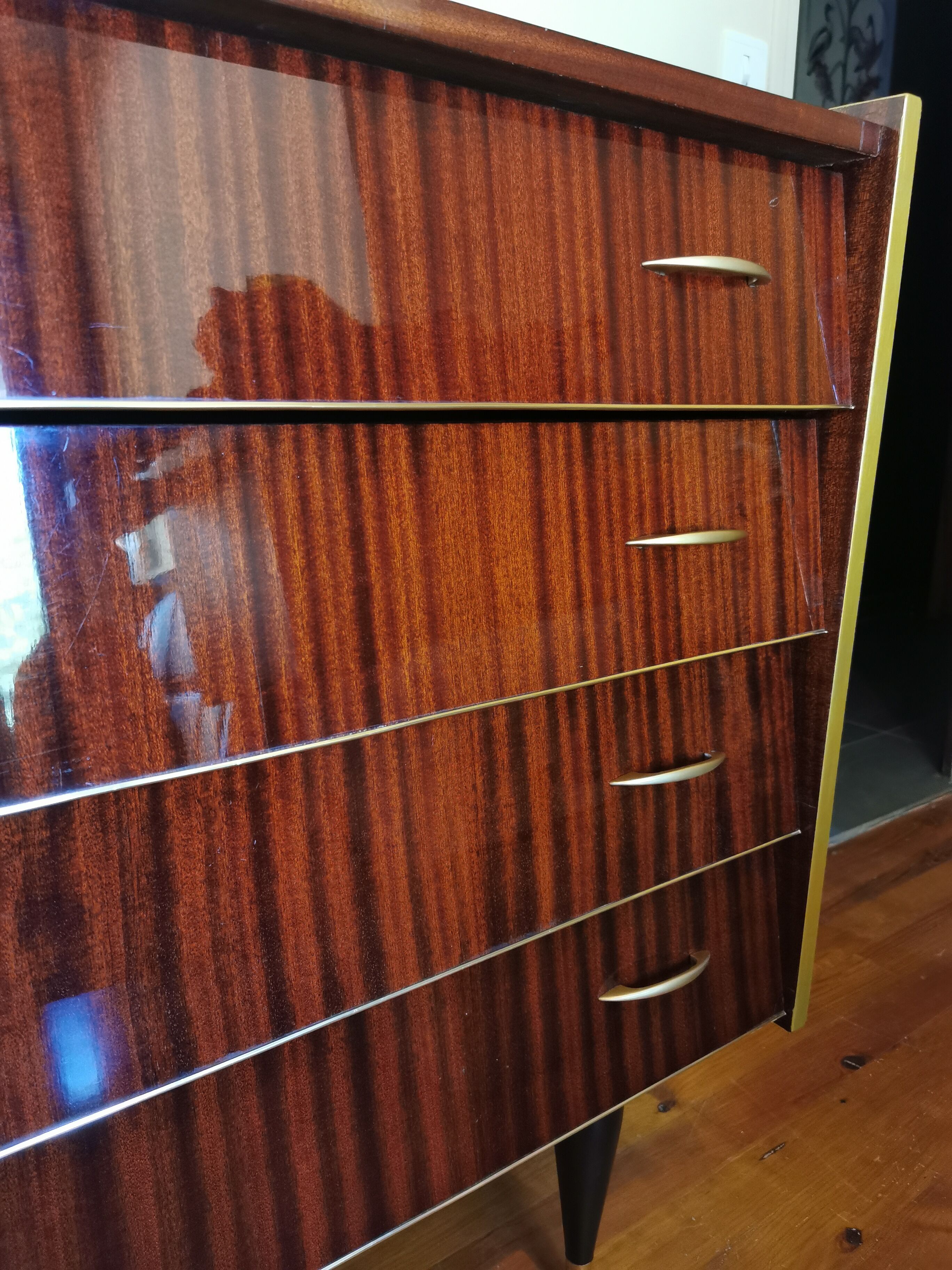 Large vintage chest of drawers 4 drawers restyled