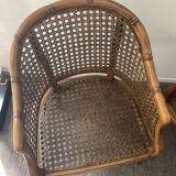 Pair of canned armchairs from the 50s and 60s