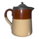 Small beige brown English earthenware milk jug