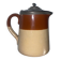 Small beige brown English earthenware milk jug
