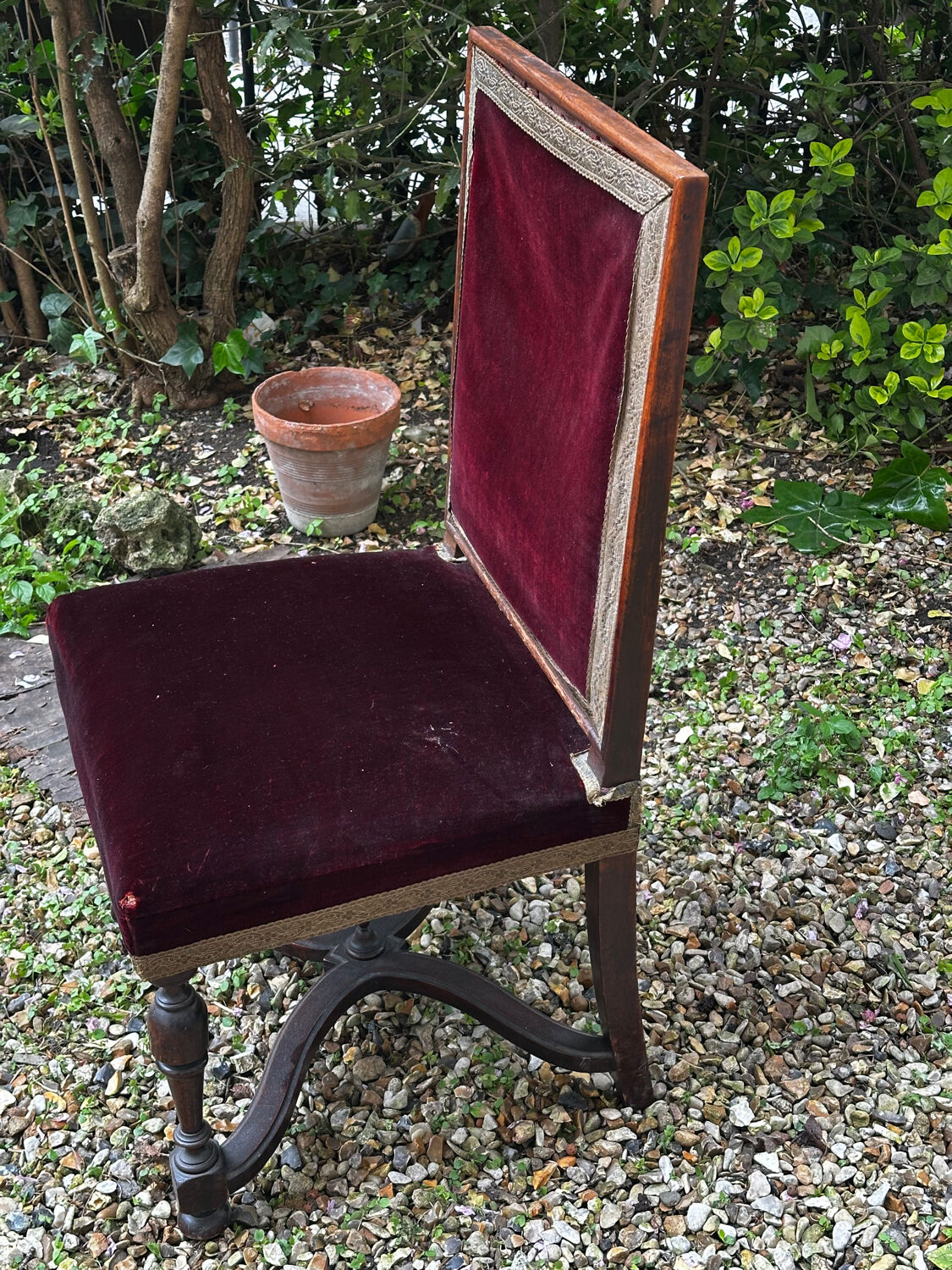 English chair in mahogany, X-shaped legs – 19th century