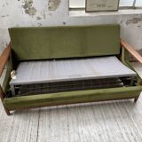 Scandinavian teak bench bed 140