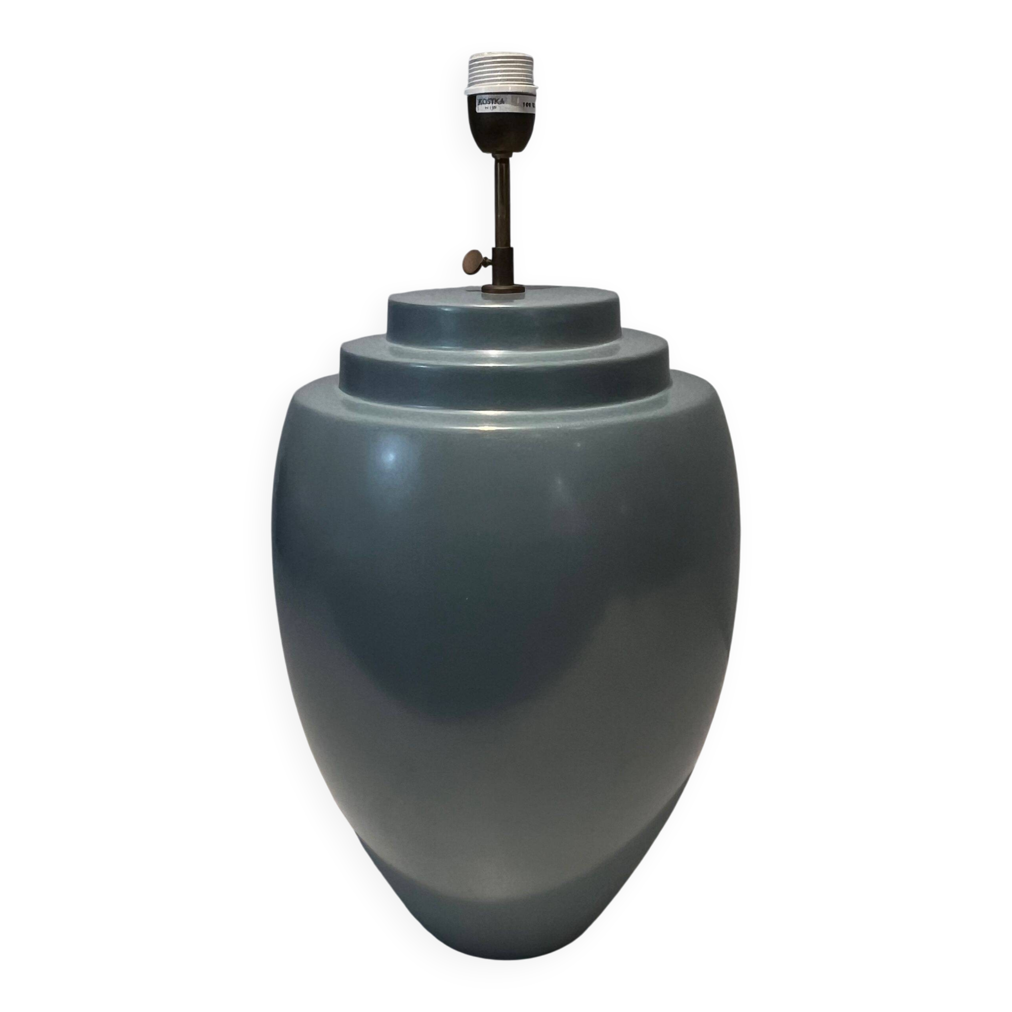 Blue ceramic lamp by Kosta