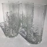 6 Verres à orangeade moulés billes en creux