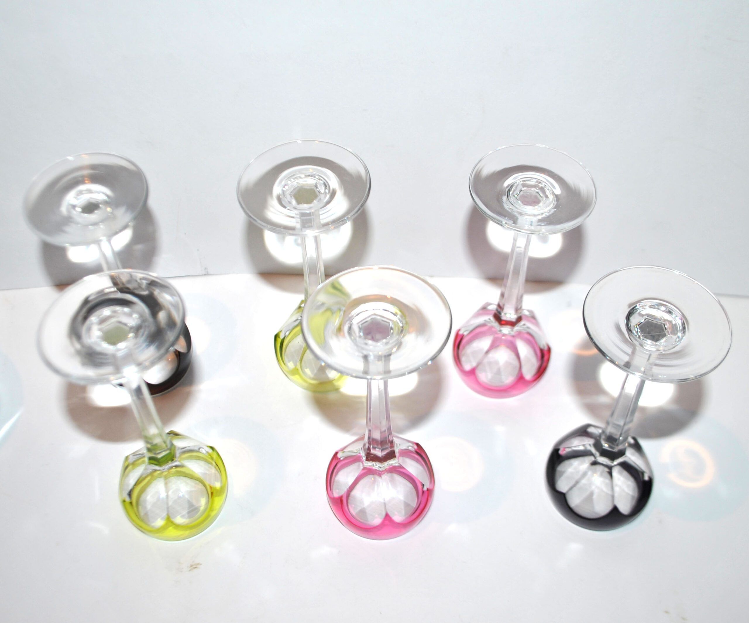 Carafe et 6 verres à liqueur Saint-Louis Bristol Joseph overlay cristal doublé