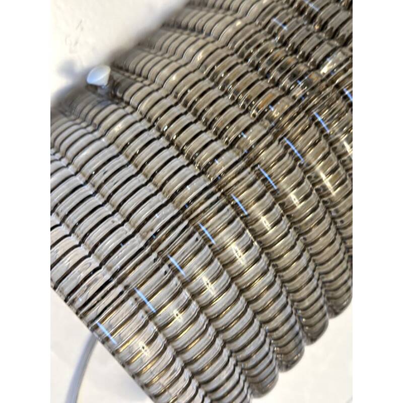 Set of Two Contemporary Smoked Diamonded Rectangular Murano Wall Sconces