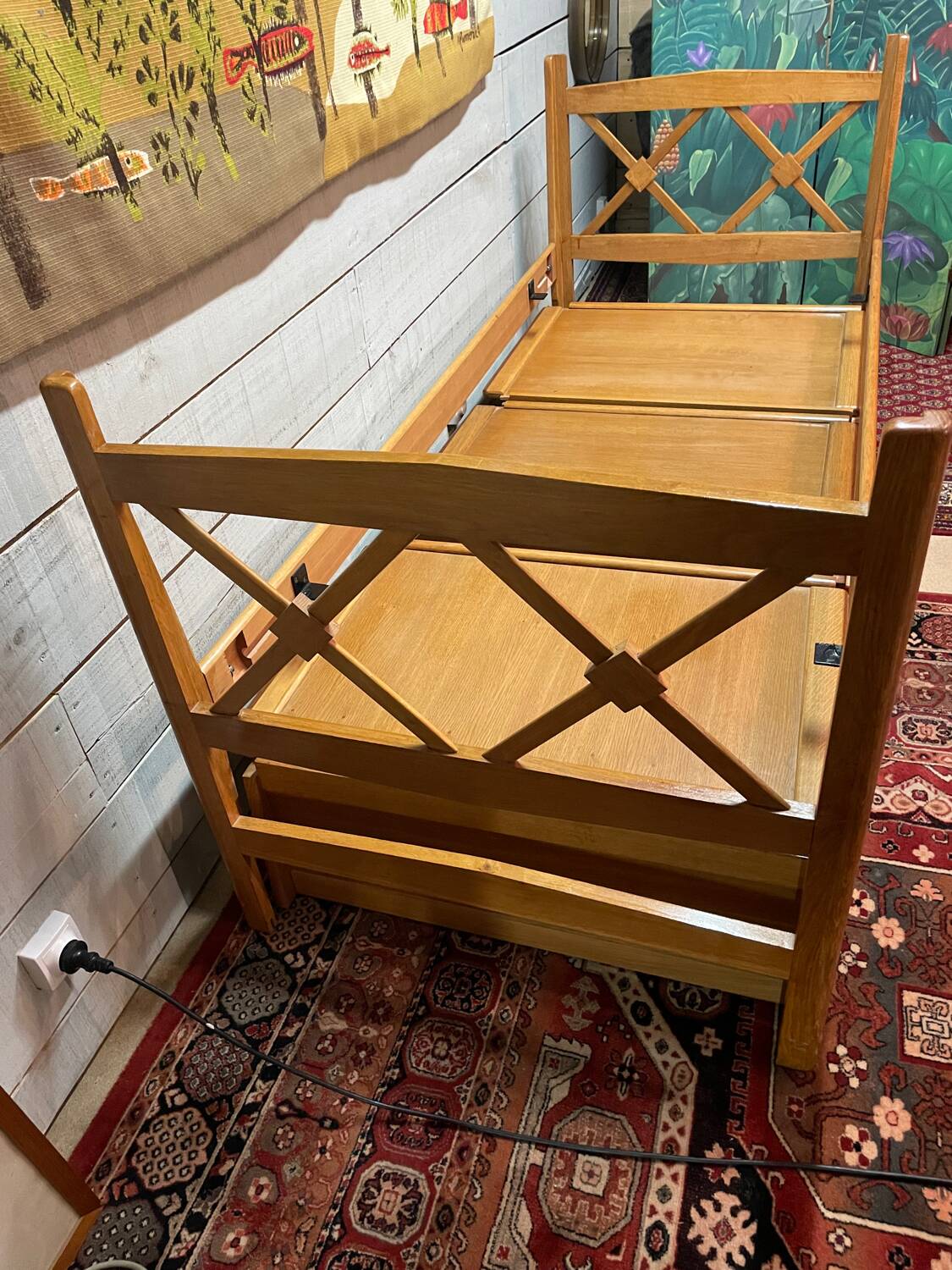 Daybed with vintage box spring, 59/60 cm thick