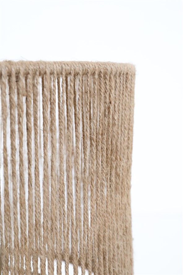 Handmade Søholm / Einar Johansen ceramic table lamp with jute lampshade / Mid-century Danish modern design / 1960s / 1970s