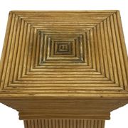 Vintage column vase in rattan, boho bamboo pillar from the 70s, McGuire in rattan.