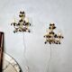 Lights, gold metal with green glass drops, Italy mid-1900s Regency.