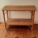 Vintage rattan console
