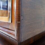 Vitrine cintrée en bois et porte vitrée - années 1950