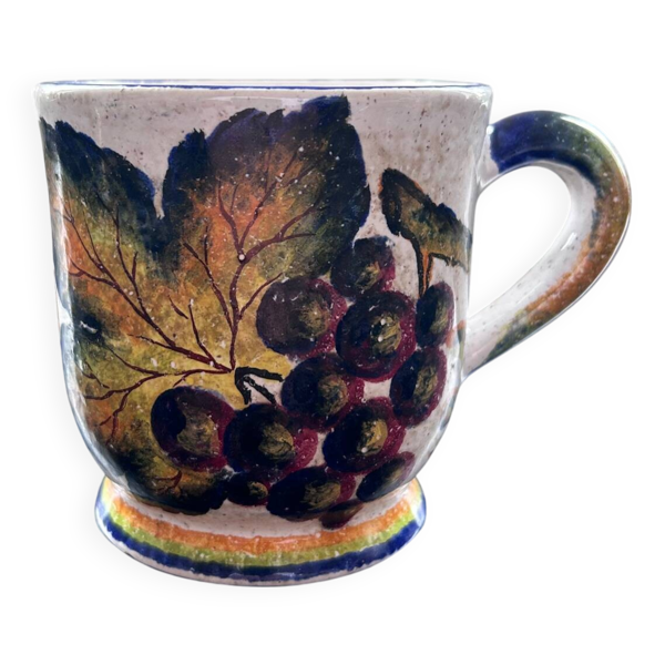 Mug décor raisin signé