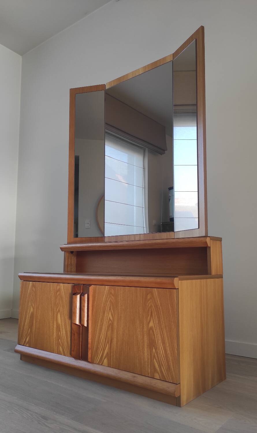 Vintage chest of drawers with triptych mirror, 60's