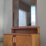 Vintage chest of drawers with triptych mirror, 60's