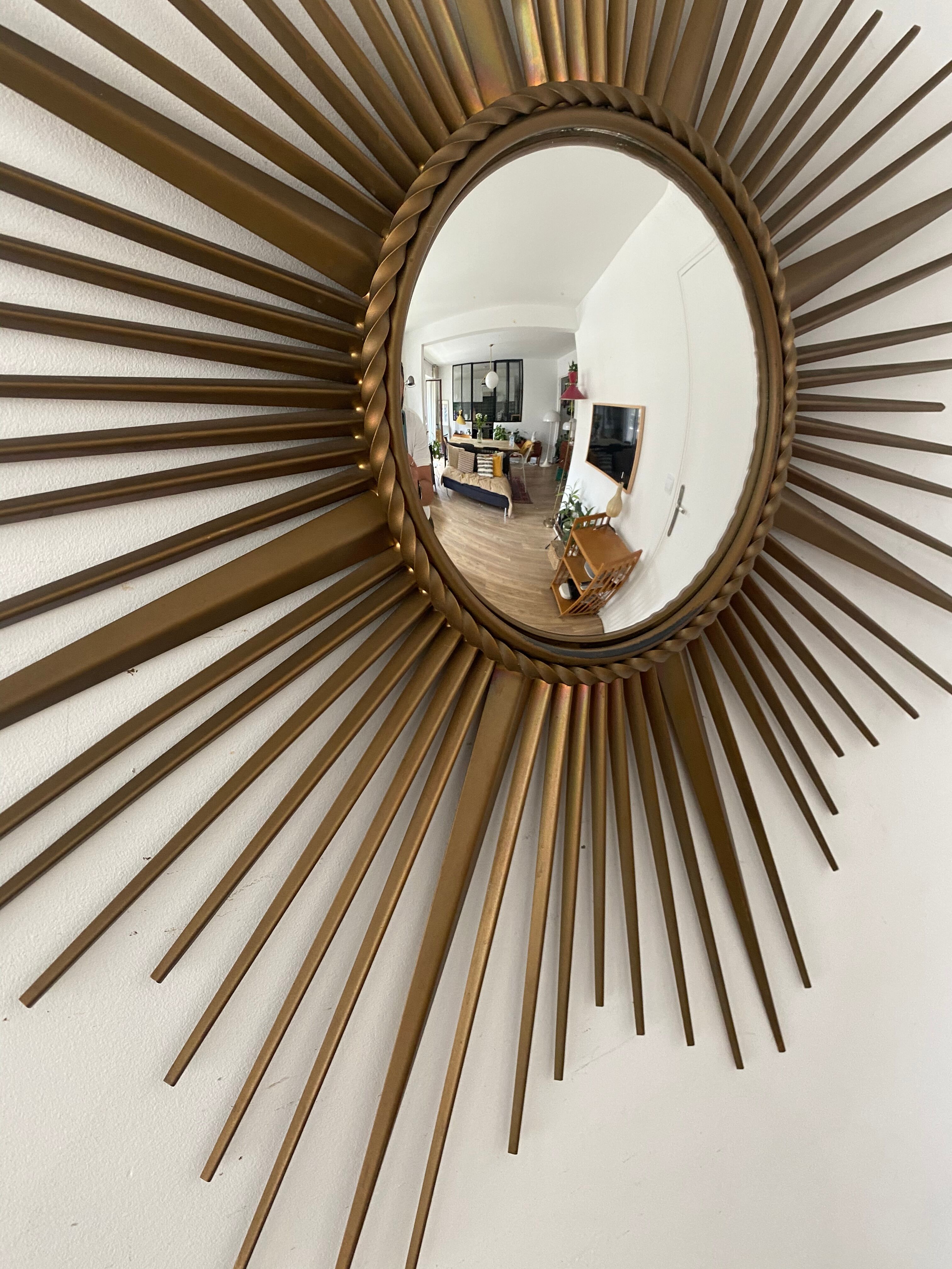 Mirror Chaty Vallauris vintage witch's eye 91cm