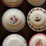 6 mismatched soup plates Marsac Marinette Digoin Badonviller
