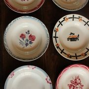 6 mismatched soup plates Marsac Marinette Digoin Badonviller