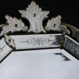 Venetian glass mirror octagonal 55x100cm