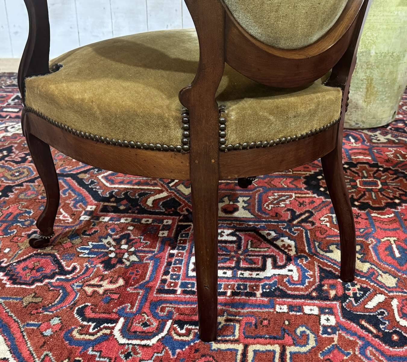 Paire de fauteuils Napoléon III XIXème en acajou